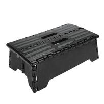 Portable Folding Step Stool Black Step Ladder for Elderly Pregnant Bathroom Travel Use