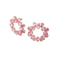 Swarovski Millenia Pear Cut Crystal Large Hoop Earrings Women's Pink 5614932 raudona