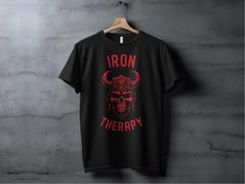 Iron Therapy Skull Gym Men's and Women's T-shirts L