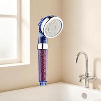 ZHIYAN High Pressure ABS Filter Chrome Shower Head 3 Mode Function Spray Water Saving Handheld Shower Head for Hotel Project (as the picture,ABS Plastic)