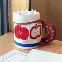 1-Piece Apple-Shaped Pencil Case, Unique and Cute Apple Cylinder Pencil Case, High-Capacity Vertical Pencil Holder for Students, Cartoon Stationery