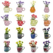 6/8Pcs Ceramic Mini Vase Magnets for Fridge Modern Exquisite Tiny Magnetic Bud Vases Personality with Fake Flower