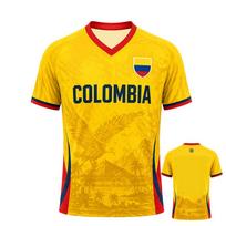 3D Football Jersey Colombia Soccer 2026 Fan Shirt Unisex Soccer Sports T Shrits Unisex Summer V-neck Breathable Mesh Y2K Jersey XXS