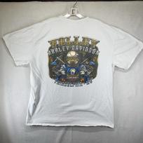 Harley Davidson Big Hog Biker Coal Miner T Shirt West Virginia Large White Worn 2XL