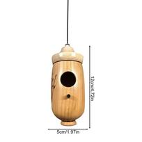 Humming Bird Houses Cute Decorative Wooden Rain Protection Hummingbird Nesting Box Perch for Balcony Porch Patio Backyard