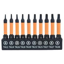 10 vnt. Trikampinių antgalių rinkinys Magnetinė galvutė S2 lydinio plienas Trikampiniai atsuktuvo antgaliai TA12 TA14 TA16 TA18 TA20 TA23 TA25 TA27 (x2) TA30 China Mainland