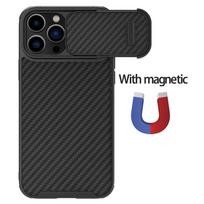 NILLKIN For iPhone 14 Pro Max Case Synthetic Carbon Fiber Case  For iPhone 14 Pro Slide Camera Spring Cover For iPhone 14 ProMax For iPhone 14 Pro