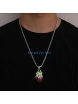 HX6F Women Men Heart Necklace Luminous Box Pendant Link Chain Necklace CN