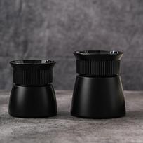 Splash Proof Design Moka Pot Dosing Funnel Powder Distribution Tool  For Moka Pot 3cup black