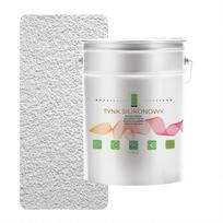 Baltas, švelniai pilkas silikoninis fasadinis tinkas, 1,5 mm, premium, 15 kg