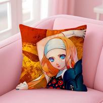 M-Metaphor R-Refantazios Cushion Cover Pillowcase Short Plush Invisible Zipper Room Sofa Cushion Cover Peach skin 18*18(CM)-1Pcs
