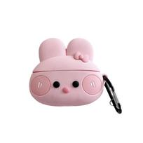 Mielas 3D animacinis baltas rožinis zuikutis dėklas Airpods Pro 2, minkštas apsauginis silikoninis ausinių dangtelis Airpods 3 dėklui Įsimylėjėliui for airpods 1 2
