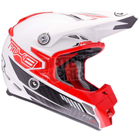 LAZER šalmas MX8 Carbon Tech baltas/raudonas