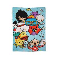 Toca Boca World  Knitted Blanket Fleece Cartoon Games Super Soft Throw Blankets for Home Couch Bed Rug 75x90cm