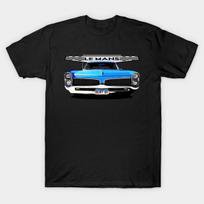 Men Black Print T-shirt 1967 Pontiac Lemans No-Cut Transfer Paper Print Cotton Tshirt 2XL juoda