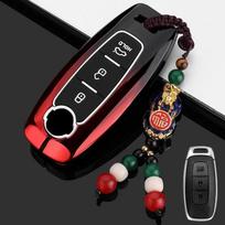 Premium Zinc Alloy Key Cover For  Nissan Teana 8Th Gen - Luxury Black Gold Edition Key Fob Case Keybag Keychain