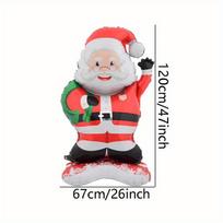 1/2pcs 47 Inch Standing Santa Claus Aluminum Foil Balloons, Suitable for Decoration and Christmas Themed Events Other