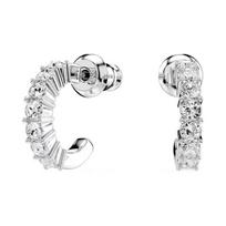 Swarovski Mini Hoop solid color design rhodium plated crystal earrings women's silver 5717567 sidabras