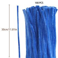 Chenille Stems Anti Shedding Craft Supplies Pipe Cleaner Wrapping DIY Kits for Floral Arrangements Classroom Preschool Birthday ežero mėlyna spalva