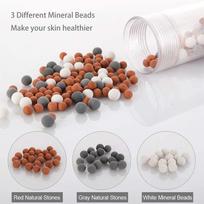 Bathroom Shower Head Filter Beads Negative Ion Ball Chrome Finish Easy Installation Replacement (Red,ABS Plastic) raudona
