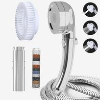 ZHIYAN Filter Hand Held Shower Head Message High Flow Handheld Showerhead Wall Hanging for Hotel Apartment Home Project ABS Plastic