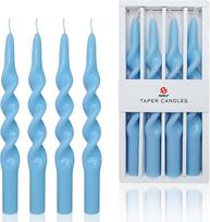 Taper Candles Blue Spiral Candlesticks 4 PCS Handmade Twisted Candle for Dinner Household Wedding Party Home Décor Candlesticks 2.2cm*25.4cm*4 šviesiai mėlyna spalva