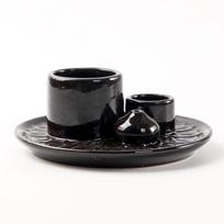 Palo Santo Holder Ceramic Incense Burner Tray Navy Blue Home Decoration for Sage Incense Sticks (Black,General) juoda