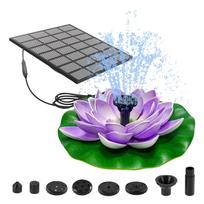 1.5W Lotus Solar Bird Bath Fountains with 6 Nozzles Solar Fountain Water Pump for Garden Pond Pool Fish Tank and Outdoor violetinė
