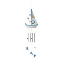 Dolphin Pendant Nautical Sailboat Wind Chime Shell Star Tassel Wooden Sailboat Models Decoration Mediterranean Style
