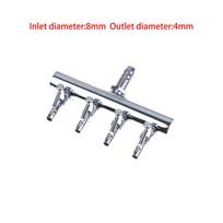 8MM Stainless Steel Air Flow Splitter Distributor Pump Valves 4/6/10 Ways High Flow Control for Greenhouse Aquariums gray