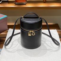 Genuine leather women's bag, Sophie line tire cowhide cylindrical vertical mini lunch box L/P12 bag bucket bag 12*16cm juoda
