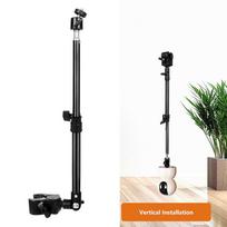 Extendible Camera Mount Clamp 35-50cm 360 Rotation Holder For Security Camera Monitor Webcam Wall Shelf Ceiling Black
