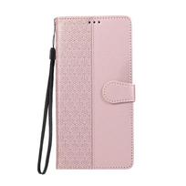 Leather Case for Samsung Galaxy S24 S25 Ultra S23 Plus S22 S21 S20 FE S10 Note 20 10 Flip Wallet Card Phone Cover Etui for Samsung S22 rožinio aukso spalvos