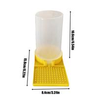 Poultry Feeder Water Cup Leakproof Large Capacity Clear Feeder Water Cup Feeding Container for Chicks Quail Bee Feeders geltona