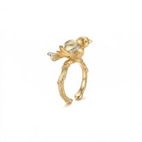 Fashion Jewelry Elegant Magpie Bird Ring Rhinestone Sweet Finger Ring Vintage Alloy Bird Opening Ring Gift auksas