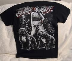 PITBULL PITBULLS BACK OFF SEXY WOMAN GANGSTER CLOWN CHICA BICYCLE T-shirt Tops Tees Unisex 3XL