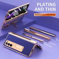 Dengtas odinis mobiliojo telefono dėklas, skirtas Samsung Galaxy Z Fold 4 3 Fold4 5g Fold3 Fold2 Fold 2, su grūdinto stiklo ekrano apsaugos dangteliu for Galaxy Z Fold 3 mėlyna
