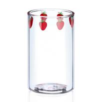 1-6 vnt. 300 ml braškių kavos puodeliai, mielas stiklinis puodelis su šiaudeliu, kūrybingas skaidrus vandens gėrimo studentų pieno dovanų gėrimų indas cute cups