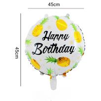 18  Round Aluminum Hawaiian Flamingo Ball with Wine Glass and Leaf. Round 18 inch Pineapple Yellow