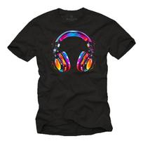 Mens Headphone Print T-Shirt Hip Hop Design Boys Teenagers Teens S