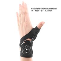 Rotacinis nykščio įtvaras sausgyslitui, juodas, reguliuojamas riešo atrama, pralaidus orui nailono+spandex medžiaga S