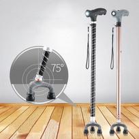 2 vnt. LED šviesos dirželis Rankena Metalinė 3 pasukami Patikimas pagrindas Senjorui Žygiams ABS ir aliuminio Sulankstomas Reguliuojamas Saugos vaikščiojimo lazda smooth handle white