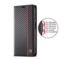 Anglies pluošto odinis dėklas, skirtas Samsung Galaxy S26 S25 S24 S23 Ultra S22 S21 S20 FE S10 Plus Note 20 + Verslo piniginė Kortelių dangtelis Galaxy S25 Ultra