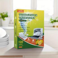 100 plovimų Citrinos kvapo indaplovės tablečių, Greitai tirpina riebalų dėmes, Švelnus valymas be, Galingas riebalų šalinimas, Blizginantis Lemon Flavor