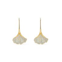 Swarovski Stulbinantys ginkgo auskarai su skylutėmis 5518176 auksas