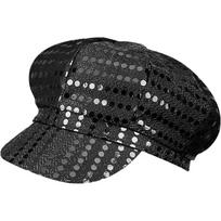 Carnival Glitter Caps Octagonal Costume Hat Halloween Disco Sequin Hat  Men Women juoda
