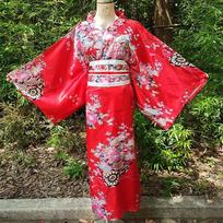 Sakura mergaitės kimono suknelė japoniško stiliaus yukata chalatas moterims gėlių rašto haori Japonijos uniforma Cosplay kostiumas vakarėlio trumpa suknelė red