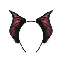 Animal Beast Ears Halloween Costume Cosplay Props DIY Furry Bat Ears Headband Headwear Headpiece Halloween Hairband Party raudona