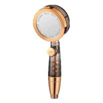 Dual Turbine Filter Booster Shower Head Three-Piece Set Adjustable Home Bathroom with Hose Kit Handheld Shower Hand (Gold,ABS Plastic) auksas