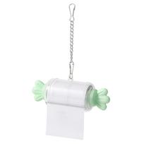 Bird Shredding Toys with Hanging Chain Parrot Rolling Paper Play Toy PP Material for Parakeet Cockatiel & Medium Parrot Cage Use žalia